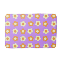 Tapete De Banheiro Padrão Flor Simples Laranja Púrpura Púrpura
