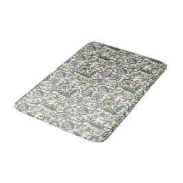 Tapete De Banheiro Padrão floral azul, amarelo e branco contínuo