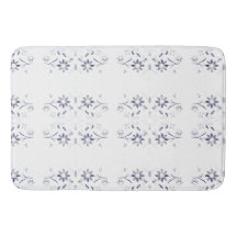 Padrão Floral Azul e Branco Desbotado