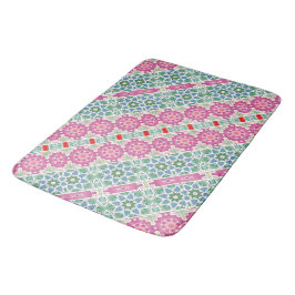 Tapete De Banheiro Padrão floral boêmio Design de mosaico em aquarela