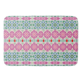 Tapete De Banheiro Padrão floral boêmio Design de mosaico em aquarela