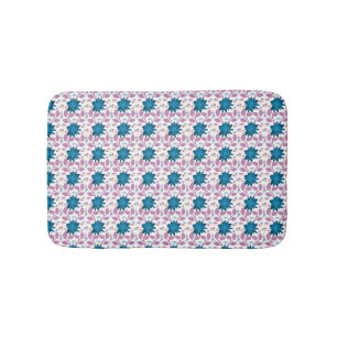 Tapete De Banheiro Padrão Floral Boho Colorido Flor Retro