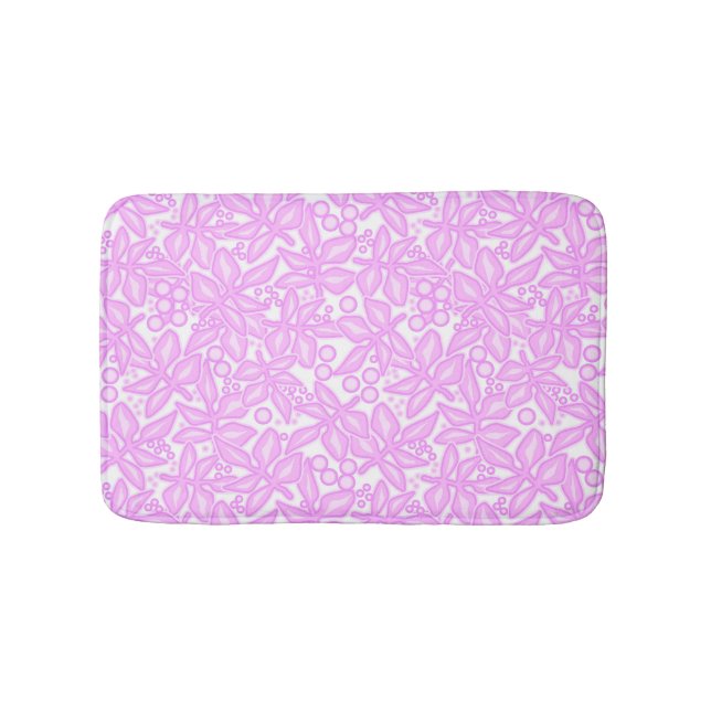 Tapete De Banheiro Padrão floral branco rosa (frente)