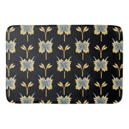Tapete De Banheiro Padrão Floral Com Flores Amarelas