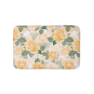 Tapete De Banheiro Padrão floral com rosas amarelas