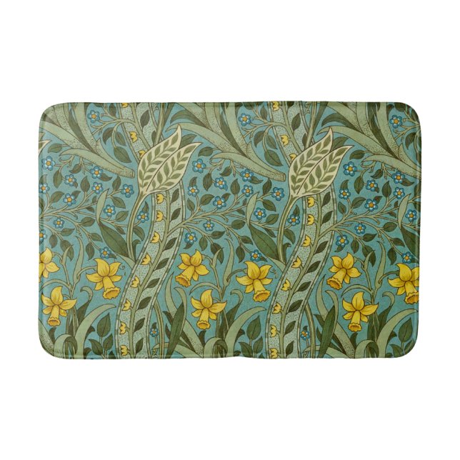 Tapete De Banheiro Padrão Floral de Narciso Clássico William Morris (Frente)