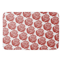 Padrão Floral de Rosas vermelhas Estilizadas