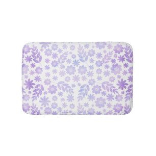 Tapete De Banheiro Padrão Floral Desenhado Da Mão Da lavanda