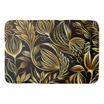 Padrão Floral Dourado No Preto