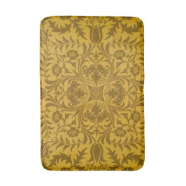Tapete De Banheiro Padrão floral dourado ornamentado com simétrico