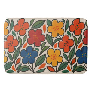 Tapete De Banheiro Padrão Floral Estilo Retro Anos 60