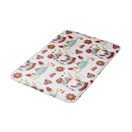 Tapete De Banheiro Padrão Floral Gnome Escandinavo Fofo