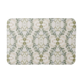 Tapete De Banheiro Padrão Floral Neutro Elegante