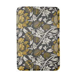 Tapete De Banheiro Padrão floral ornamentado com grandes flores doura