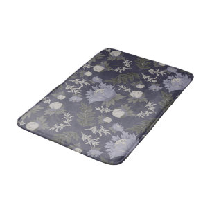 Tapete De Banheiro Padrão floral roxo escuro simétrico