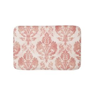Tapete De Banheiro Padrão Floral Vintage em Aquarela Damask Bege