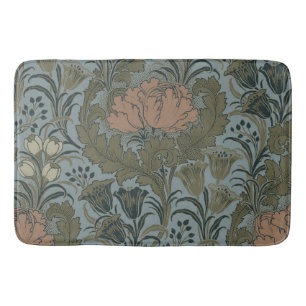 Tapete De Banheiro Padrão Floral Vitoriano Antigo Terracota Sage