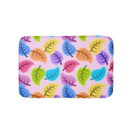 Tapete De Banheiro Padrão Folha Colorida