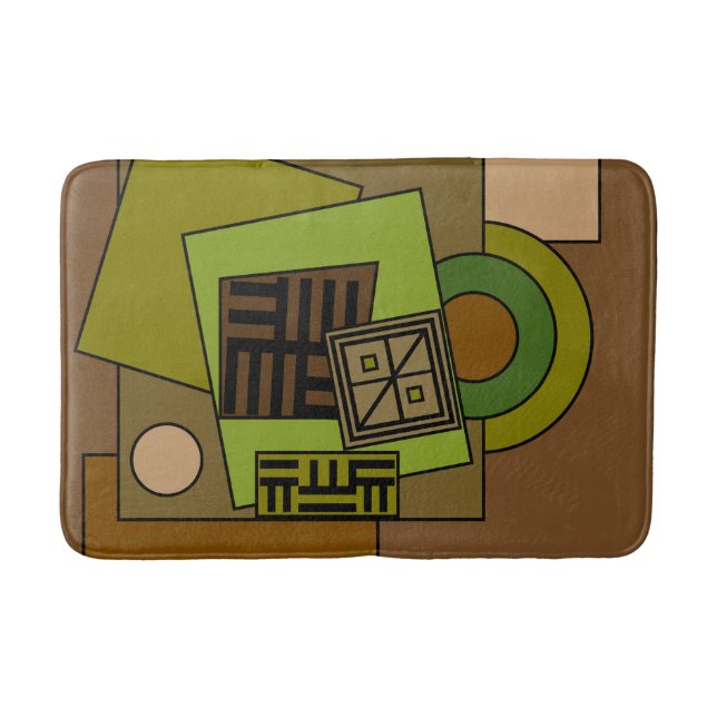 Tapete De Banheiro padrão geométrico abstrato moderno (Frente)