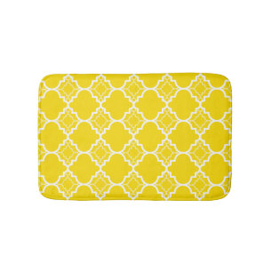 Tapete De Banheiro Padrão Geométrico Amarelo de Quatrefoil