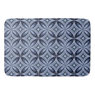 Tapete De Banheiro Padrão Geométrico Azul Estilo Retro