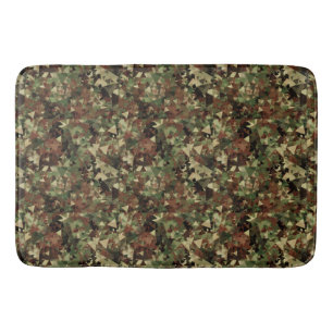 Tapete De Banheiro Padrão Geométrico de Camo