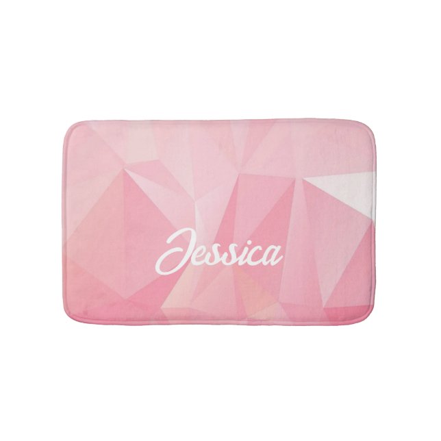 Tapete De Banheiro Padrão geométrico do gradiente ombre rosa (frente)