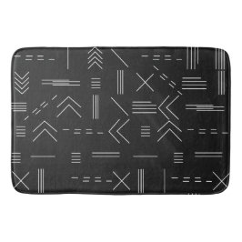 Tapete De Banheiro Padrão Geométrico Moderno Preto Branco Glamouroso