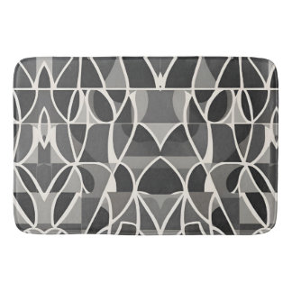 Tapete De Banheiro Padrão Geométrico na moda preto-branco