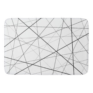 Tapete De Banheiro Padrão geométrico preto e branco