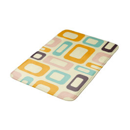 Tapete De Banheiro Padrão geométrico retrô em fundo bege claro