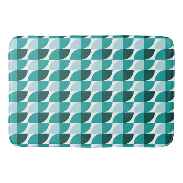 Tapete De Banheiro Padrão geométrico teal Bath Mat (Frente)