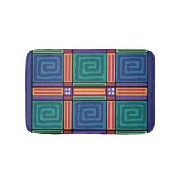 Tapete De Banheiro Padrão Geométrico Vibrante