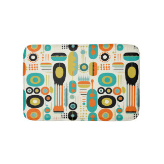 Tapete De Banheiro Padrão Geométrico Vibrante Moderno Retro de Meados