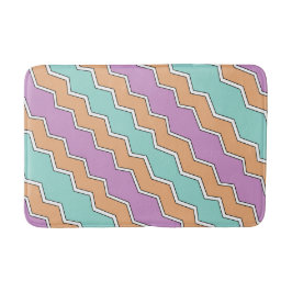 Tapete De Banheiro Padrão Geométrico ZigZag