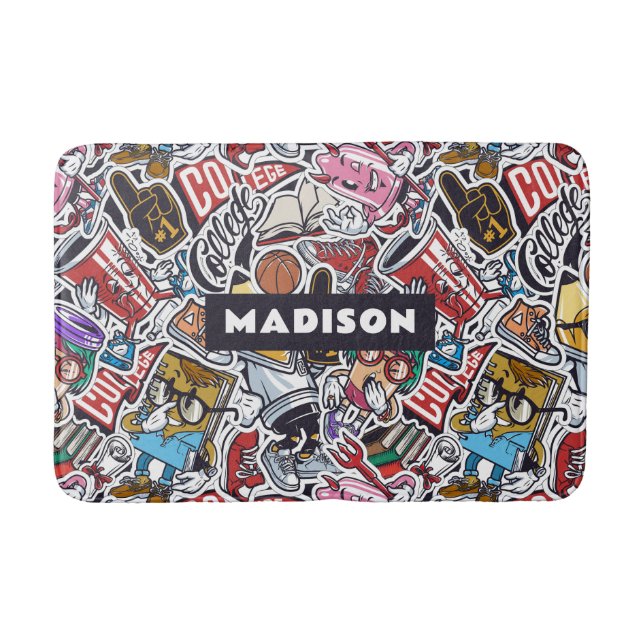 Tapete De Banheiro Padrão História em quadrinhos da Faculdade de Nome (Frente)