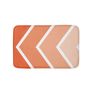 Tapete De Banheiro Padrão Laranja Ombré Chevron Stripes