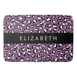 Tapete De Banheiro Padrão-Leopardo, Manchas, Leopardo Roxo, Seu Nome