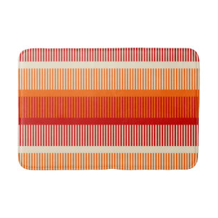 Tapete De Banheiro Padrão Listrado Laranja Vermelho Amarelo