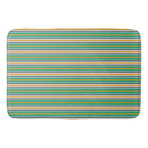 Tapete De Banheiro Padrão Listrado Verde Branco Laranja