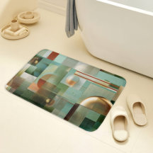 Padrão Moderno Abstrato Bauhaus Verde Dourado