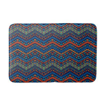 Padrão moderno azul estilo africano Bath Mat