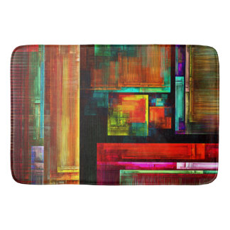 Tapete De Banheiro Padrão Moderno de Abstrato de Arte Quadrados Color