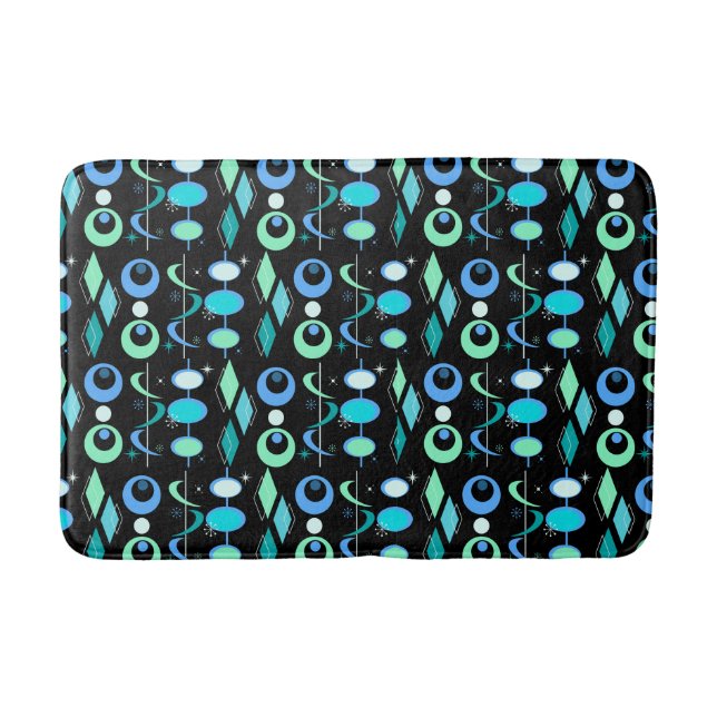 Tapete De Banheiro Padrão moderno do meio século (Frente)