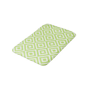Tapete De Banheiro Padrão Mosaico Ikat Diamond Squares, Verde limão D