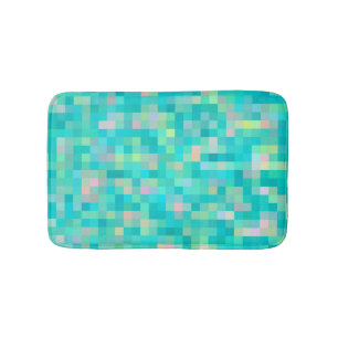 Tapete De Banheiro Padrão Multicolorido de Arte Pixel