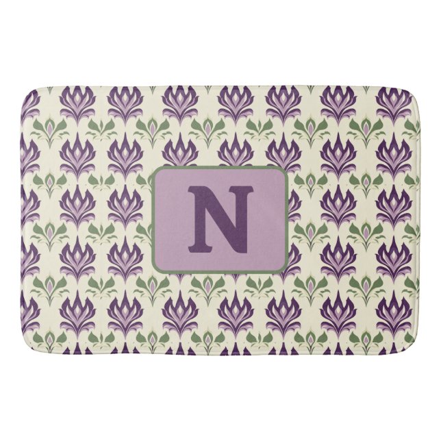 Tapete De Banheiro Padrão Ornamental Lily Motif (Frente)