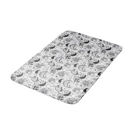 Tapete De Banheiro Padrão Paisley Preto e Branco – Arte Textil Elegan