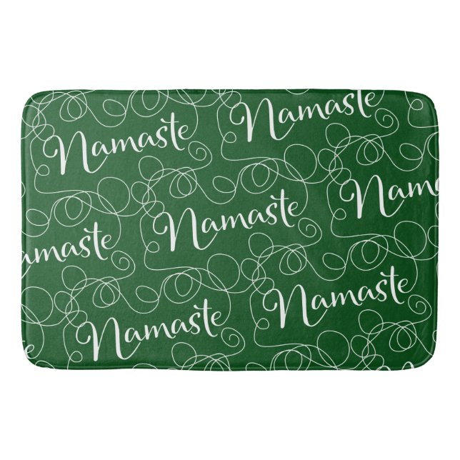 Tapete De Banheiro Padrão perfeito branco NAMASTE com LINHAS (Frente)