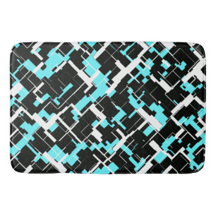 Tapete De Banheiro Padrão Preto Branco Azul Moderno Legal